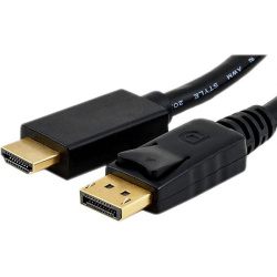 Кабель DisplayPort-HDMI  1.8м ExeGate <EX-CC-DPM-HDMIM-1.8>, (20M-19M) позол. конт, экран