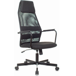 Кресло офисное Бюрократ KB-5M черный (сетка/ткань, до 120 кг, крестовина металл, колесики пластик, подголовник)