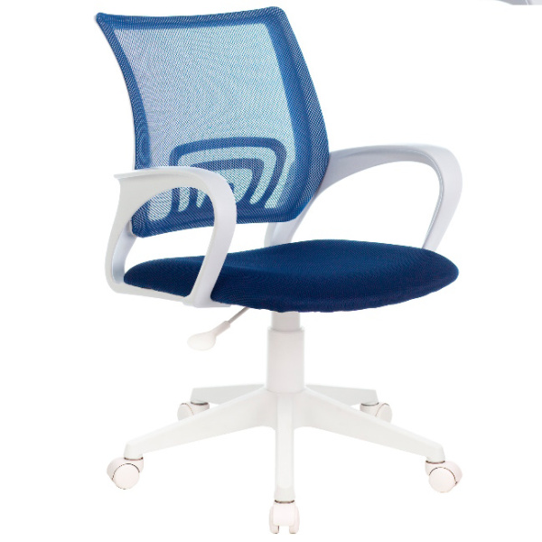 Кресло офисное Бюрократ CH-W695NLT темно-синий (сетка/ткань,120 кг, крестовина пластик, колесики пластик)