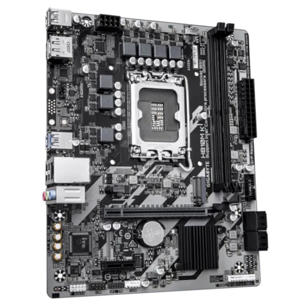 Материнская плата Gigabyte H810M K (LGA 1851, Intel H810M, Micro-ATX, 2xDDR5 6400 МГц, 4xSATA, 1xM.2, 1хPCI-E x16, 1хPCI-E x1, HDM/DP)