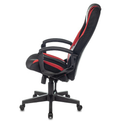 Кресло игровое Zombie 9 черный/красный (ткань/эко.кожа, 120кг, крестовина пластик, колесики пластик) 