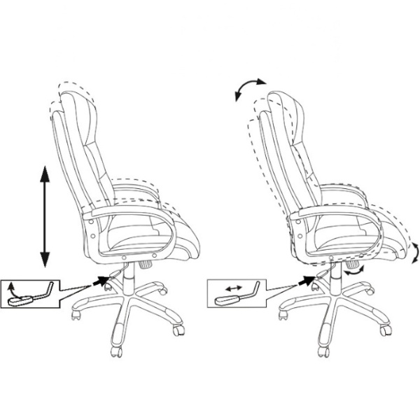 Кресло руководителя Бюрократ CH-824 черный (экокожа,120кг, крестовина пластик, колесики пластик)