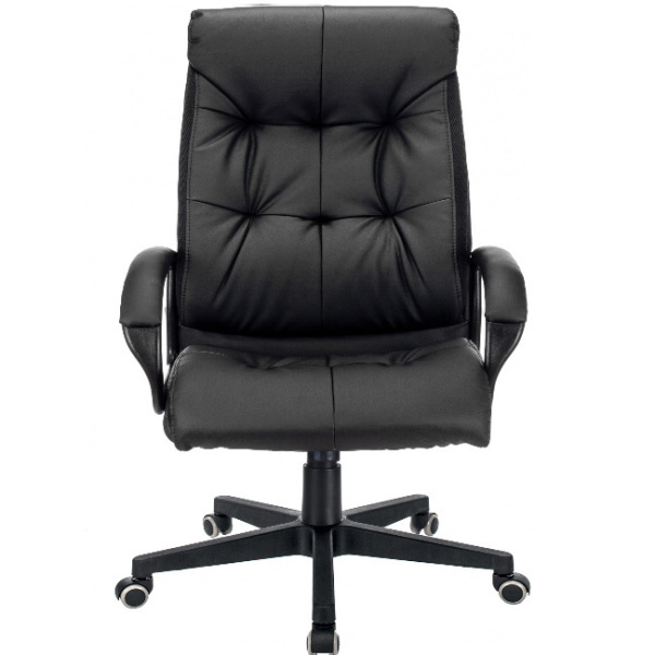 Кресло руководителя Бюрократ CH-824 черный (экокожа,120кг, крестовина пластик, колесики пластик)