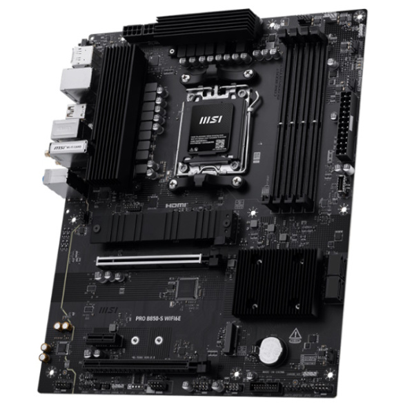 Материнская плата MSI PRO B850-S WIFI6E (LGA AM5, AMD B850, ATX, 4xDDR5 5600 МГц, 4xSATA, 2xM.2, 2хPCI-E x16, 1хPCI-E x1, HDM/DP, Wi-Fi, Bluetooth)