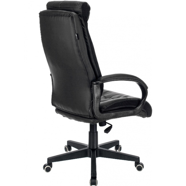 Кресло руководителя Бюрократ CH-824 черный (экокожа,120кг, крестовина пластик, колесики пластик)