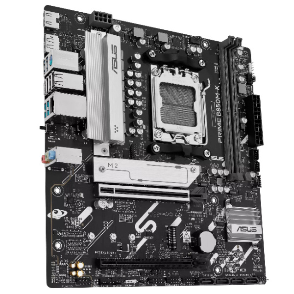 Материнская плата Asus PRIME B850M-K (LGA AM5, AMD B850, Micro-ATX, 2xDDR5 5600 МГц, 4xSATA, 2xM.2, 2хPCI-E x16, HDM/DP)