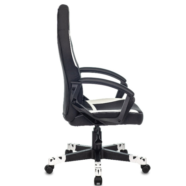 Кресло игровое Zombie 10 черный/белый (ткань/эко.кожа, 120кг, крестовина пластик, колесики пластик)