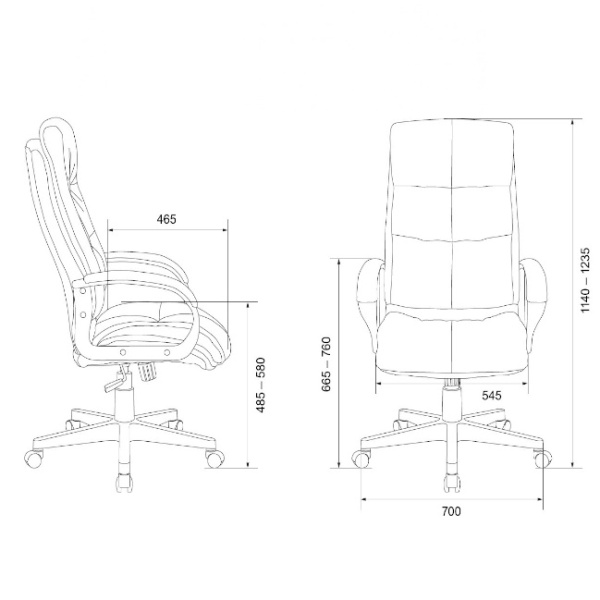 Кресло руководителя Бюрократ CH-824 черный (экокожа,120кг, крестовина пластик, колесики пластик)